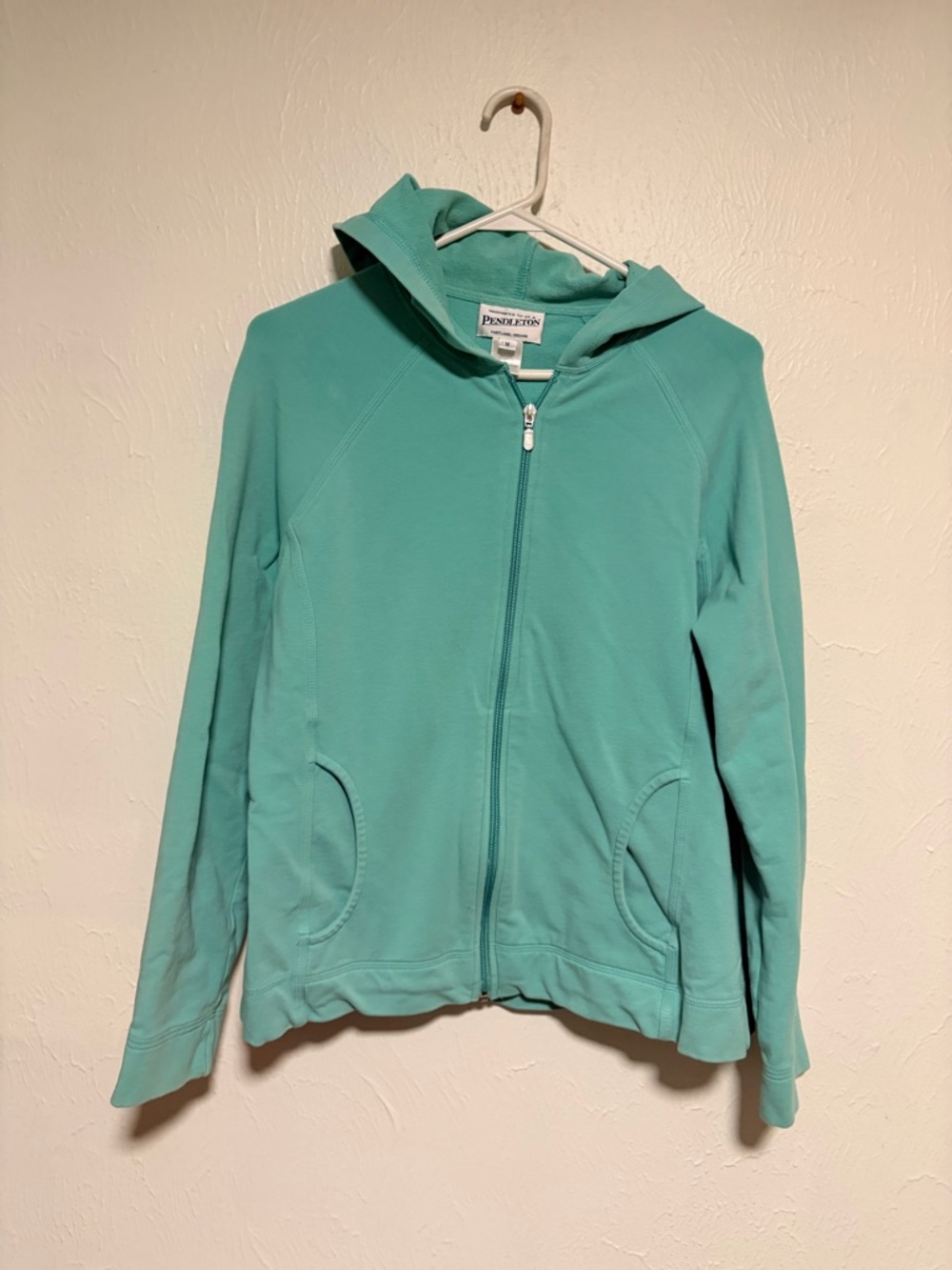 Pendleton women’s medium Teal Hooded Zip Jacket outdoor camping running fitness
